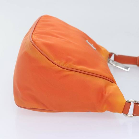 PRADA Shoulder Bag Nylon Orange Silver Auth 89359 - Picture 3 of 16